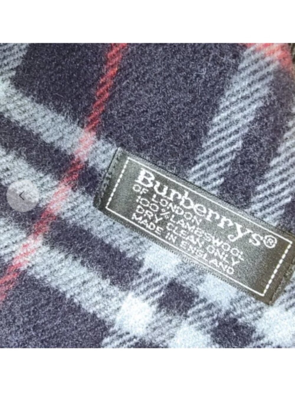 Burberry vintage lambswool novacheck navy scarf EUC - Picture 3 of 5
